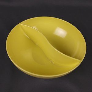 Vintage Stetson Melmac Divided Round Serving Bowl Yellow